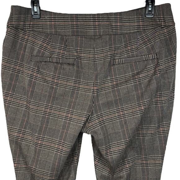 Lane Bryant SZ 24 Ponte Pants Straight Leg Glen Plaid Stretch Pull-On Pockets - Picture 5 of 9